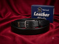 Classic Premium Genuine Black Leather Belt with Silver Pin Buckle
